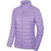 imageMAGCOMSEN Womens Puffer Jacket Lightweight Quilted Padded 4 Pockets Zipup Standcollar Winter Fleece CoatLight Purple