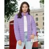 imageMAGCOMSEN Womens Puffer Jacket Lightweight Quilted Padded 4 Pockets Zipup Standcollar Winter Fleece CoatLight Purple