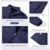 imageMAGCOMSEN Womens Puffer Jacket Lightweight Quilted Padded 4 Pockets Zipup Standcollar Winter Fleece CoatNavy Blue