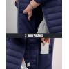imageMAGCOMSEN Womens Puffer Jacket Lightweight Quilted Padded 4 Pockets Zipup Standcollar Winter Fleece CoatNavy Blue