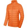imageMAGCOMSEN Womens Puffer Jacket Lightweight Quilted Padded 4 Pockets Zipup Standcollar Winter Fleece CoatOrange