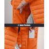 imageMAGCOMSEN Womens Puffer Jacket Lightweight Quilted Padded 4 Pockets Zipup Standcollar Winter Fleece CoatOrange