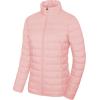 imageMAGCOMSEN Womens Puffer Jacket Lightweight Quilted Padded 4 Pockets Zipup Standcollar Winter Fleece CoatPink