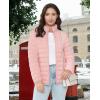 imageMAGCOMSEN Womens Puffer Jacket Lightweight Quilted Padded 4 Pockets Zipup Standcollar Winter Fleece CoatPink