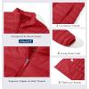 imageMAGCOMSEN Womens Puffer Jacket Lightweight Quilted Padded 4 Pockets Zipup Standcollar Winter Fleece CoatTomato Red