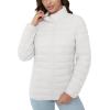 imageMAGCOMSEN Womens Puffer Jacket Lightweight Quilted Padded 4 Pockets Zipup Standcollar Winter Fleece CoatWhite