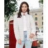 imageMAGCOMSEN Womens Puffer Jacket Lightweight Quilted Padded 4 Pockets Zipup Standcollar Winter Fleece CoatWhite