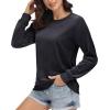 imageMAGCOMSEN Womens Velour Sweatshirts Crewneck Long Sleeve Casual Pullover Soft Warm Shirts Velvet Tops Winter FallBlack