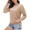imageMAGCOMSEN Womens Velour Sweatshirts Crewneck Long Sleeve Casual Pullover Soft Warm Shirts Velvet Tops Winter FallBrown