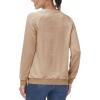 imageMAGCOMSEN Womens Velour Sweatshirts Crewneck Long Sleeve Casual Pullover Soft Warm Shirts Velvet Tops Winter FallBrown