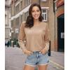 imageMAGCOMSEN Womens Velour Sweatshirts Crewneck Long Sleeve Casual Pullover Soft Warm Shirts Velvet Tops Winter FallBrown