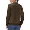 imageMAGCOMSEN Womens Velour Sweatshirts Crewneck Long Sleeve Casual Pullover Soft Warm Shirts Velvet Tops Winter FallCoffee