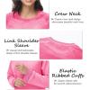 imageMAGCOMSEN Womens Velour Sweatshirts Crewneck Long Sleeve Casual Pullover Soft Warm Shirts Velvet Tops Winter FallFluorescent Pink