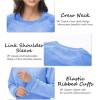 imageMAGCOMSEN Womens Velour Sweatshirts Crewneck Long Sleeve Casual Pullover Soft Warm Shirts Velvet Tops Winter FallLight Blue