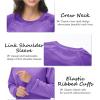 imageMAGCOMSEN Womens Velour Sweatshirts Crewneck Long Sleeve Casual Pullover Soft Warm Shirts Velvet Tops Winter FallLight Purple