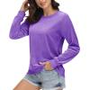 imageMAGCOMSEN Womens Velour Sweatshirts Crewneck Long Sleeve Casual Pullover Soft Warm Shirts Velvet Tops Winter FallLight Purple