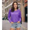 imageMAGCOMSEN Womens Velour Sweatshirts Crewneck Long Sleeve Casual Pullover Soft Warm Shirts Velvet Tops Winter FallLight Purple