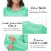imageMAGCOMSEN Womens Velour Sweatshirts Crewneck Long Sleeve Casual Pullover Soft Warm Shirts Velvet Tops Winter FallMint Green