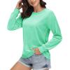 imageMAGCOMSEN Womens Velour Sweatshirts Crewneck Long Sleeve Casual Pullover Soft Warm Shirts Velvet Tops Winter FallMint Green