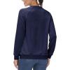 imageMAGCOMSEN Womens Velour Sweatshirts Crewneck Long Sleeve Casual Pullover Soft Warm Shirts Velvet Tops Winter FallNavy