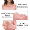 imageMAGCOMSEN Womens Velour Sweatshirts Crewneck Long Sleeve Casual Pullover Soft Warm Shirts Velvet Tops Winter FallPink