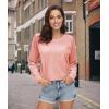 imageMAGCOMSEN Womens Velour Sweatshirts Crewneck Long Sleeve Casual Pullover Soft Warm Shirts Velvet Tops Winter FallPink
