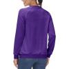imageMAGCOMSEN Womens Velour Sweatshirts Crewneck Long Sleeve Casual Pullover Soft Warm Shirts Velvet Tops Winter FallPurple