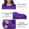 imageMAGCOMSEN Womens Velour Sweatshirts Crewneck Long Sleeve Casual Pullover Soft Warm Shirts Velvet Tops Winter FallPurple