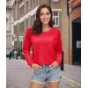 imageMAGCOMSEN Womens Velour Sweatshirts Crewneck Long Sleeve Casual Pullover Soft Warm Shirts Velvet Tops Winter FallRed