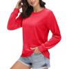 imageMAGCOMSEN Womens Velour Sweatshirts Crewneck Long Sleeve Casual Pullover Soft Warm Shirts Velvet Tops Winter FallRed