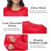 imageMAGCOMSEN Womens Velour Sweatshirts Crewneck Long Sleeve Casual Pullover Soft Warm Shirts Velvet Tops Winter FallRed