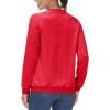 imageMAGCOMSEN Womens Velour Sweatshirts Crewneck Long Sleeve Casual Pullover Soft Warm Shirts Velvet Tops Winter FallRed