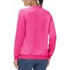 imageMAGCOMSEN Womens Velour Sweatshirts Crewneck Long Sleeve Casual Pullover Soft Warm Shirts Velvet Tops Winter FallRose Red