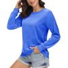 imageMAGCOMSEN Womens Velour Sweatshirts Crewneck Long Sleeve Casual Pullover Soft Warm Shirts Velvet Tops Winter FallSea Blue