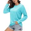 imageMAGCOMSEN Womens Velour Sweatshirts Crewneck Long Sleeve Casual Pullover Soft Warm Shirts Velvet Tops Winter FallWater Blue