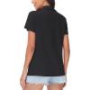 imageWomens Golf Polo Shirts V Neck UPF 50 Collared Short Sleeve Tennis Shirt Lightweight Quick Dry Sun Protection ShirtsBlack