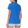 imageWomens Golf Polo Shirts V Neck UPF 50 Collared Short Sleeve Tennis Shirt Lightweight Quick Dry Sun Protection ShirtsBlue Green