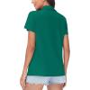 imageWomens Golf Polo Shirts V Neck UPF 50 Collared Short Sleeve Tennis Shirt Lightweight Quick Dry Sun Protection ShirtsEmerald Green