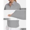 imageWomens Golf Polo Shirts V Neck UPF 50 Collared Short Sleeve Tennis Shirt Lightweight Quick Dry Sun Protection ShirtsLight Grey