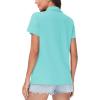 imageWomens Golf Polo Shirts V Neck UPF 50 Collared Short Sleeve Tennis Shirt Lightweight Quick Dry Sun Protection ShirtsLight Lake Blue