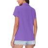 imageWomens Golf Polo Shirts V Neck UPF 50 Collared Short Sleeve Tennis Shirt Lightweight Quick Dry Sun Protection ShirtsLight Purple