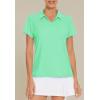 imageWomens Golf Polo Shirts V Neck UPF 50 Collared Short Sleeve Tennis Shirt Lightweight Quick Dry Sun Protection ShirtsMint Green