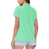 imageWomens Golf Polo Shirts V Neck UPF 50 Collared Short Sleeve Tennis Shirt Lightweight Quick Dry Sun Protection ShirtsMint Green