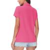 imageWomens Golf Polo Shirts V Neck UPF 50 Collared Short Sleeve Tennis Shirt Lightweight Quick Dry Sun Protection ShirtsRose Red