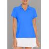 imageWomens Golf Polo Shirts V Neck UPF 50 Collared Short Sleeve Tennis Shirt Lightweight Quick Dry Sun Protection ShirtsSky Blue