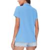 imageWomens Golf Polo Shirts V Neck UPF 50 Collared Short Sleeve Tennis Shirt Lightweight Quick Dry Sun Protection ShirtsWaterfall Blue