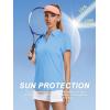 imageWomens Golf Polo Shirts V Neck UPF 50 Collared Short Sleeve Tennis Shirt Lightweight Quick Dry Sun Protection ShirtsWaterfall Blue
