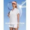 imageWomens Golf Polo Shirts V Neck UPF 50 Collared Short Sleeve Tennis Shirt Lightweight Quick Dry Sun Protection ShirtsWhite