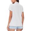 imageWomens Golf Polo Shirts V Neck UPF 50 Collared Short Sleeve Tennis Shirt Lightweight Quick Dry Sun Protection ShirtsWhite