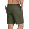 imageMAGCOMSEN Mens Casual Shorts 7 Inch Cotton Flat Front Shorts Lightweight Elastic Waist Summer Dress Shorts with PocketsArmy Green